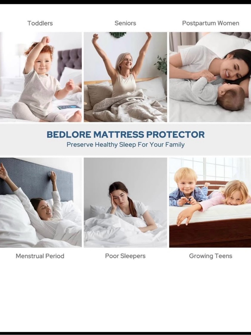Bedlore Waterproof Mattress Protector - White